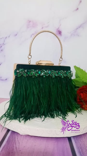 کیف مجلسی سبز مخملی