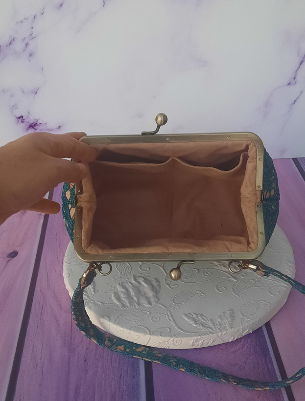کیف زنانه گیپور مجلسی دهانه منگو پیچی