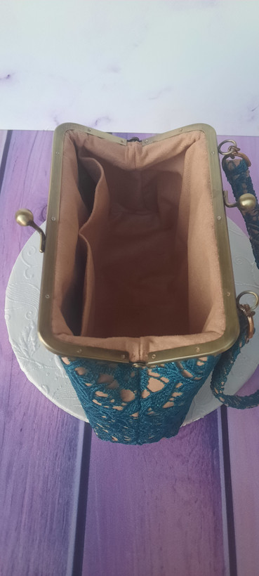 کیف زنانه گیپور مجلسی دهانه منگو پیچی